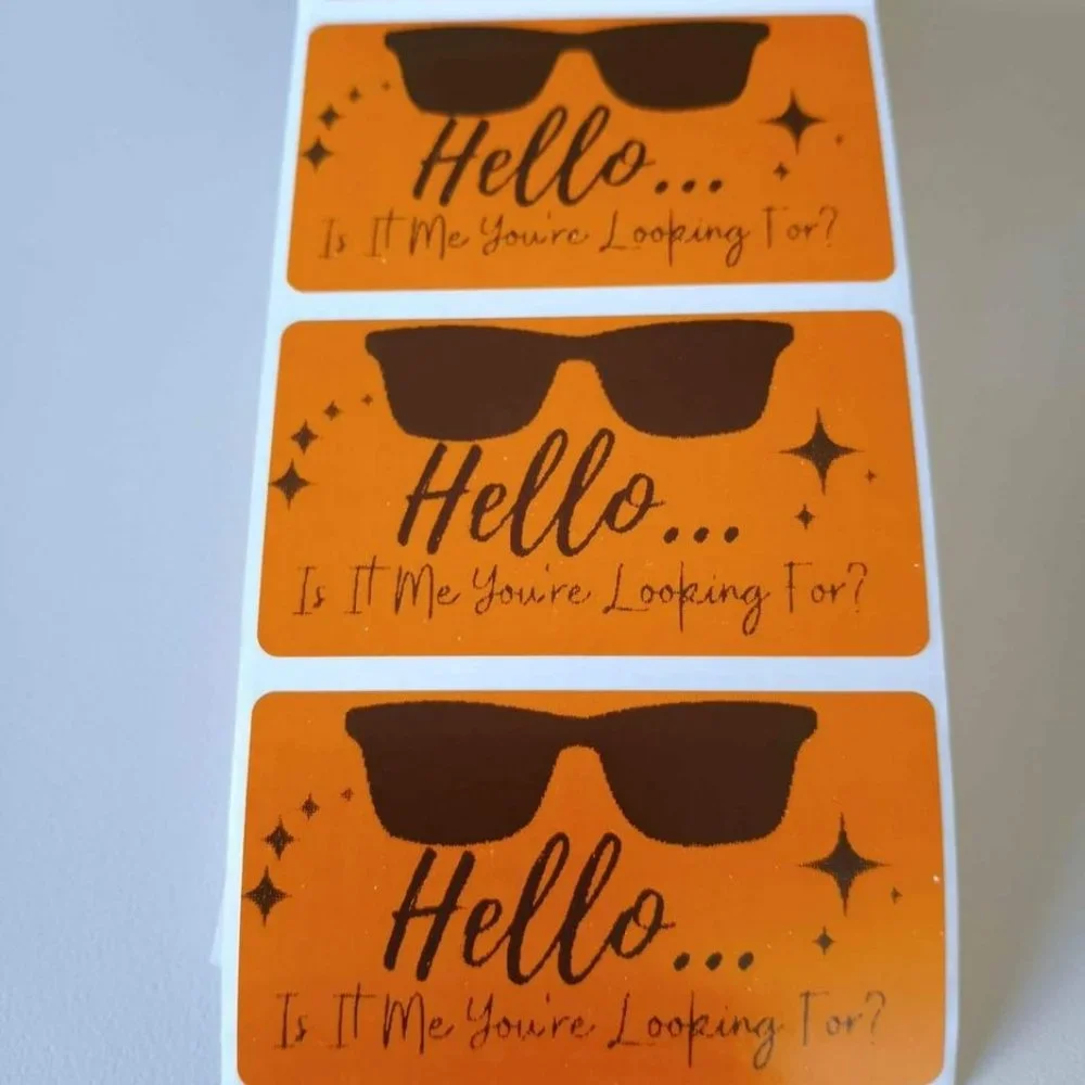 💙100 Hello- Shipping Labels Thermal Packaging Stickers 2.25